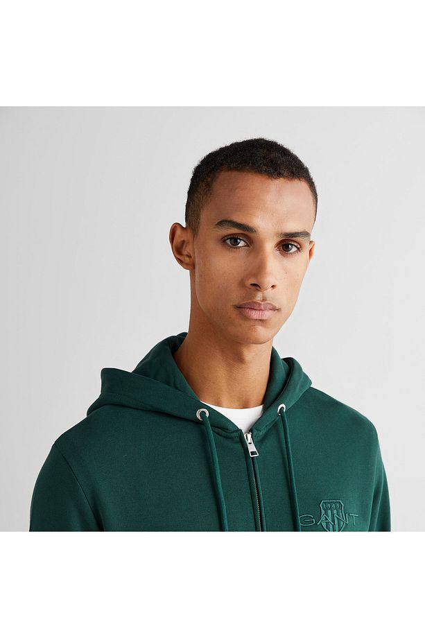 Erkek Yeşil Regular Fit Kapüşonlu Logolu Sweatshirt - 5