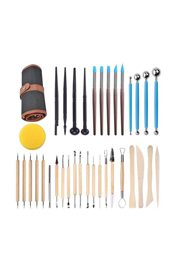 25-Piece Clay Tool Kit for Air-Dried Clay, Pottery Carving Painting Sculpting Set