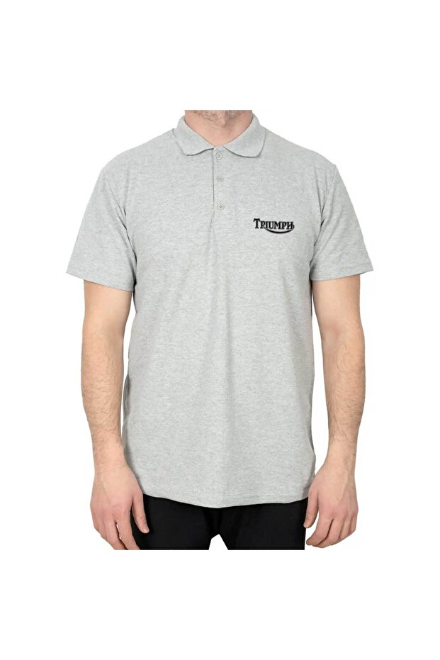 Polo Neck T. Motorcycles Logo Gray T-Shirt