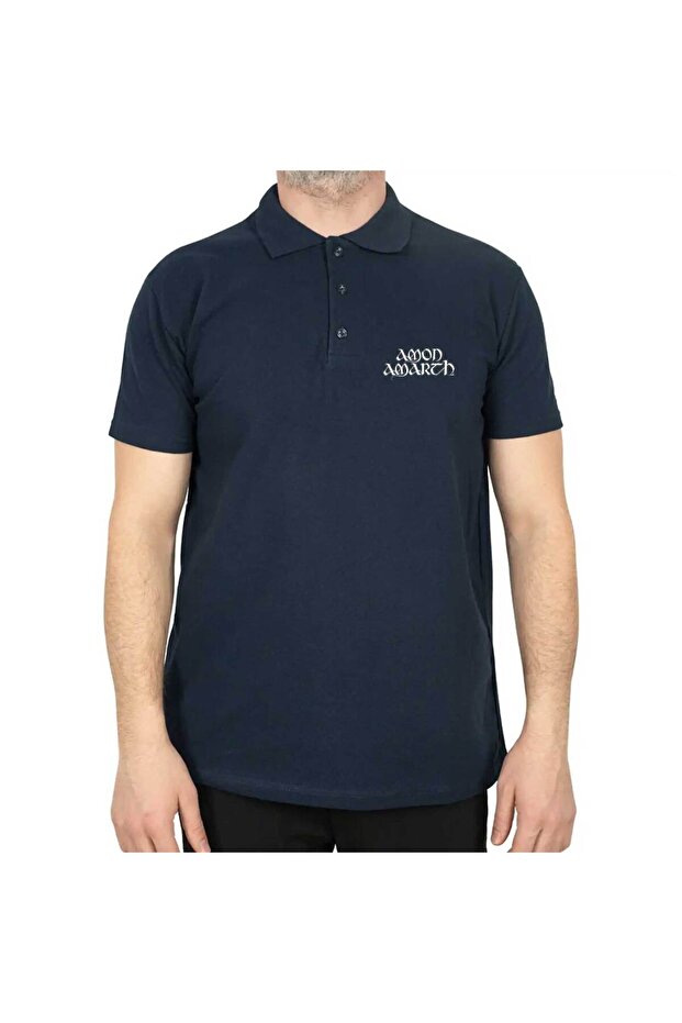 Polo Neck Amon Amrth Classic Navy Blue T-Shirt