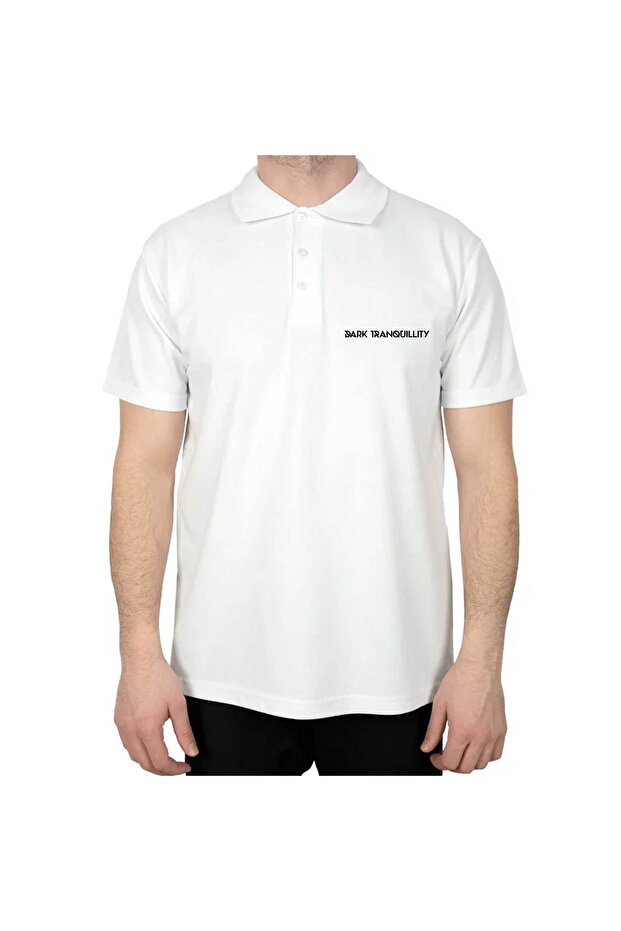 Dark Tranquillity Лого Поло Бяла тениска - 1