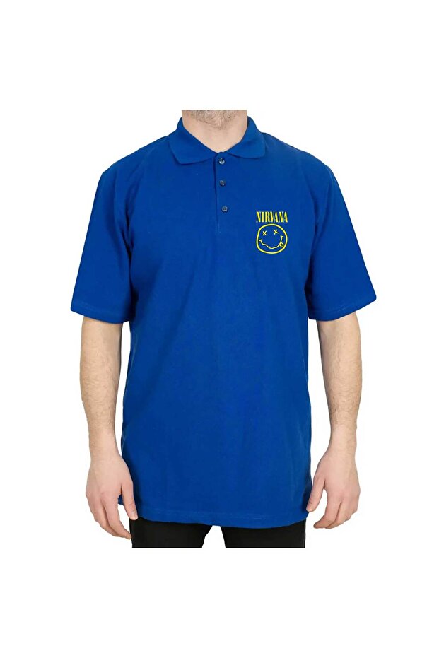 Μπλε μπλουζάκι με λογότυπο Nirvana Polo Neck - 1