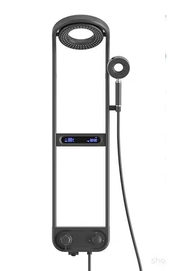 Shower column, TRENDY'S, with three functions and matte gray digital display - 1