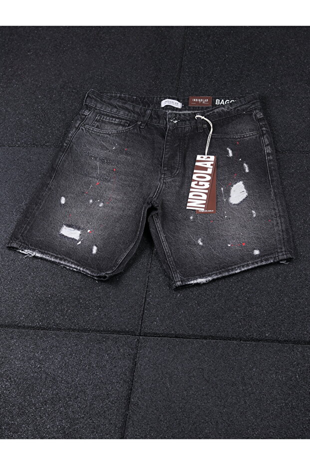 Erkek Mavi Baggy Denim Şort - 2