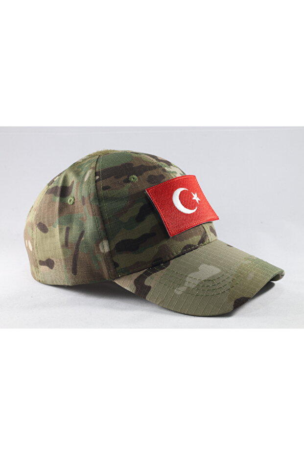 Multicam Kamuflaj Peçli Şapka - 4