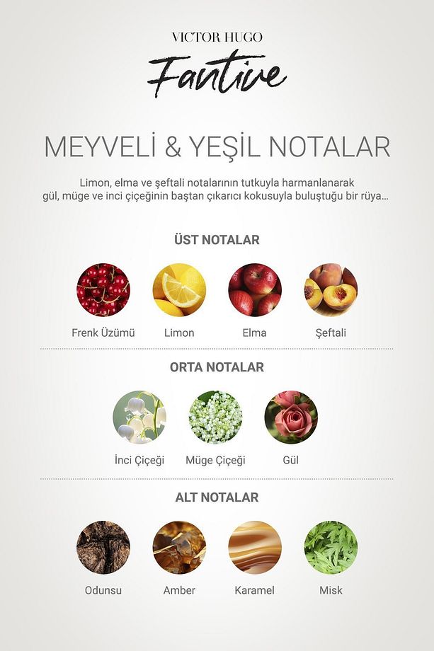 Fantine Edp Kadın Parfümü 100ml | Meyveli, Çiçeksi | Fren Üzümü, Gül, İnci Çiçeği, Amber, Misk, Odun - 5