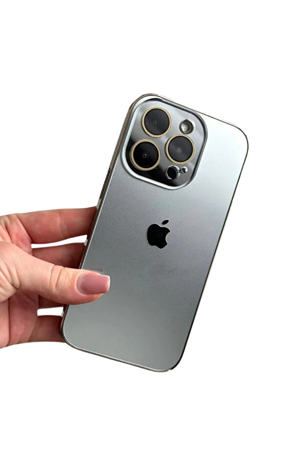 Silver Case for iPhone 15 Pro Max, Polyurethane Material - 4