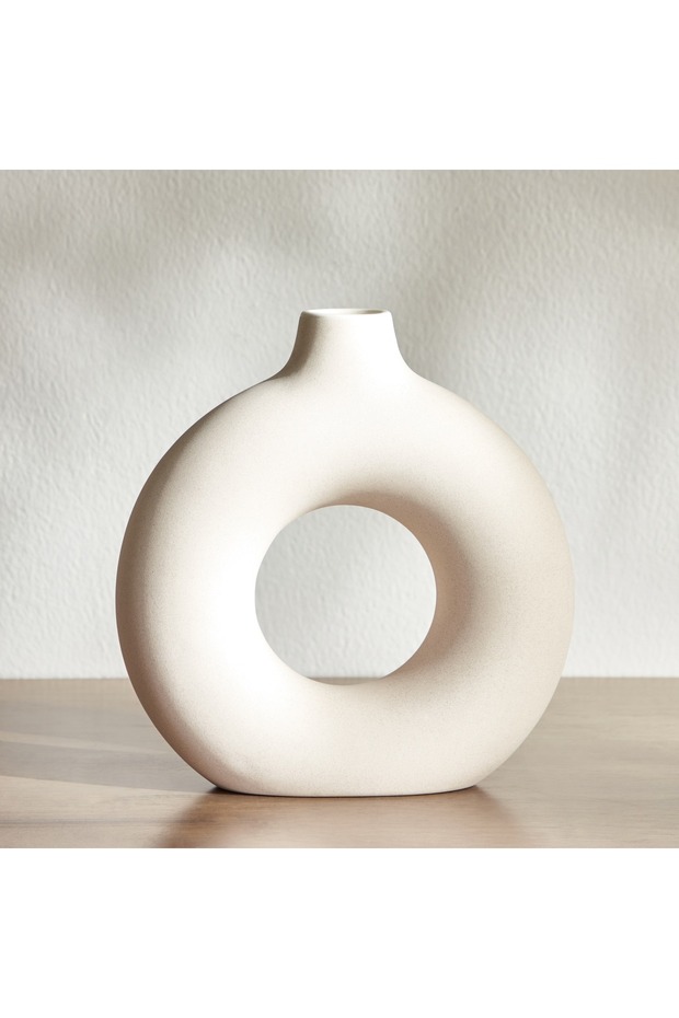 مزهرية الدائرة الناطقة باللونين الأسود والابيض - 2