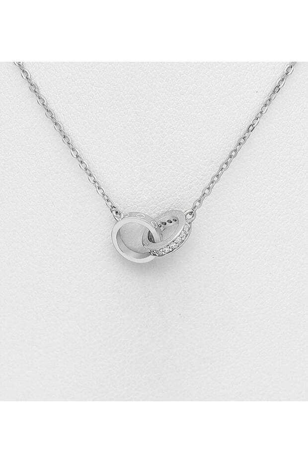 Double Charm Silver Necklace - 2