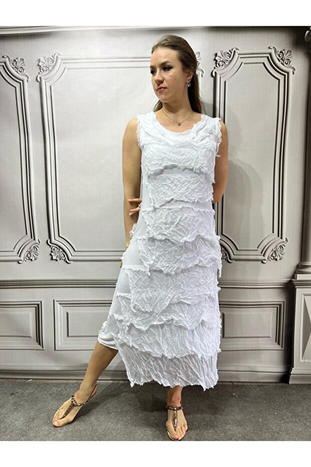 Original Italian Silk Ruffle Lycra Longdress