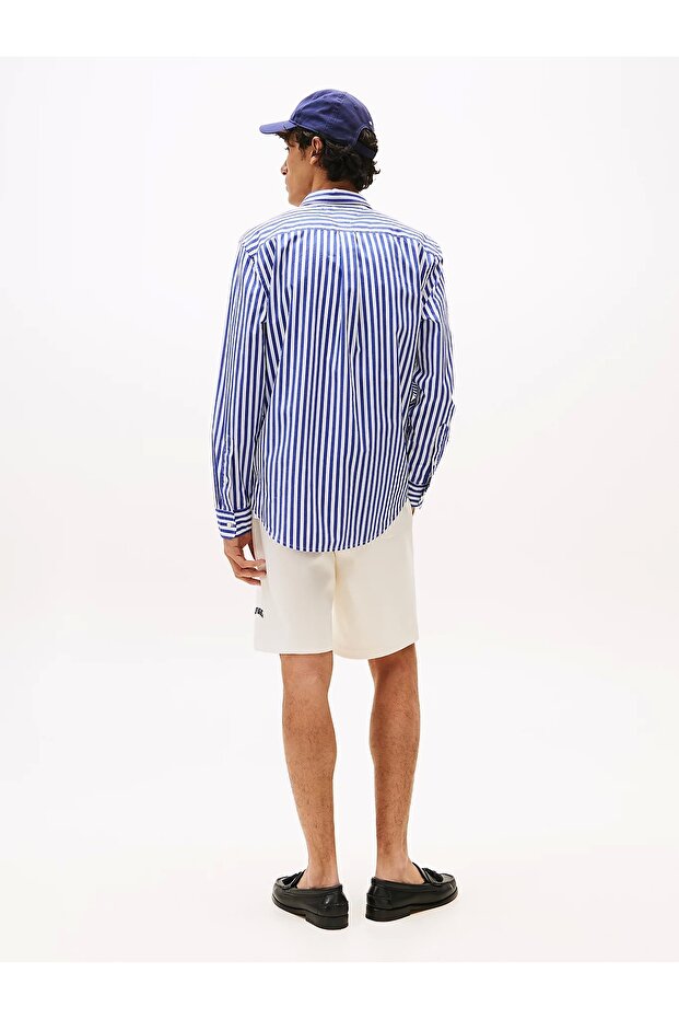 Erkek Flex Poplin Bold Mavi Gömlek MW0MW394510A4 - 3