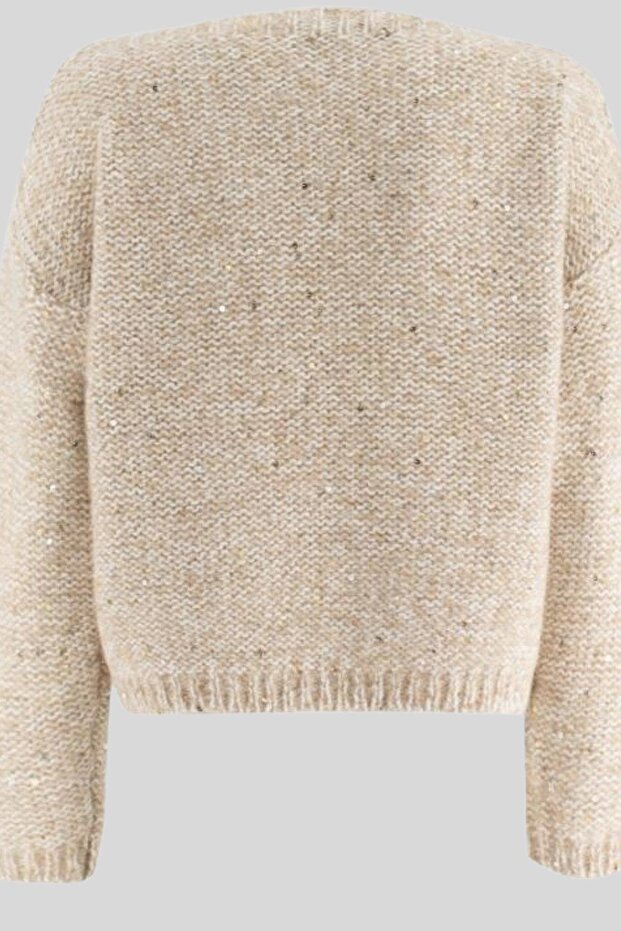 Kadın Pullu Kazak Bej - 2