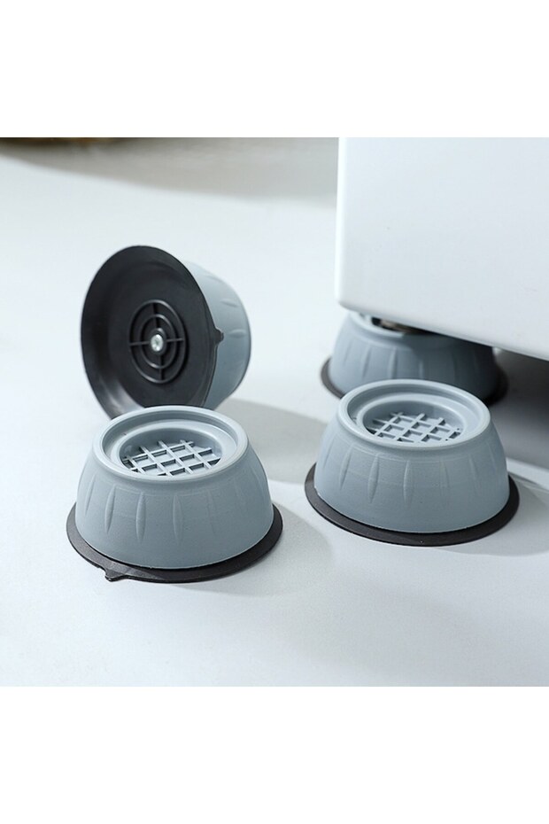 Set 4 Anti-Vibration, Noise-Reducing, Non-Slip Support Pads, Universal, Gray, 4x8.6cm - 3