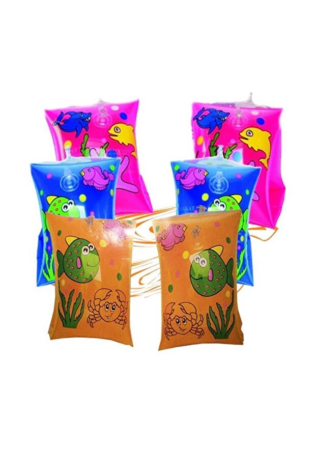 Beach Pool Toy Sleeve Fish Patterned 25X15Cm 2 Colors 47028-Y (Mixed Color, 1 Piece)