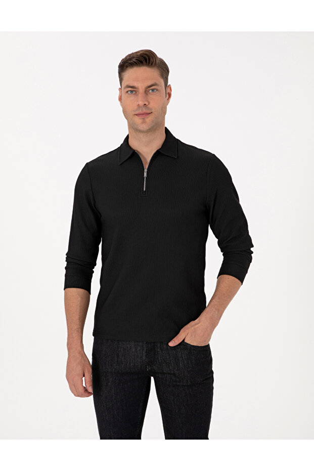 Black Regular Fit Sweatshirt 50313989-Vr046