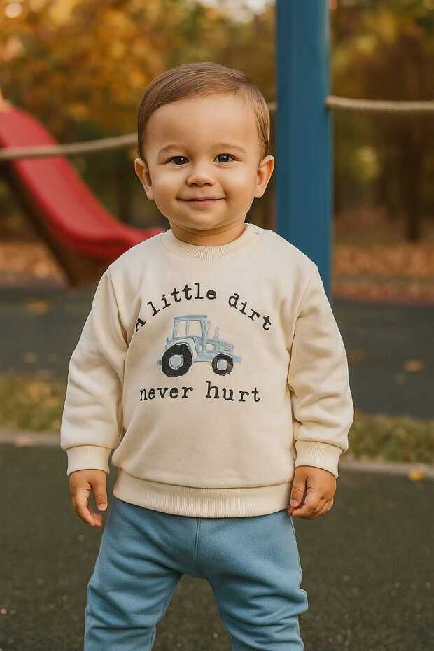 Tractor Printed Baby Boy 100% Cotton Seasonal Bottom Top 2-Piece Set