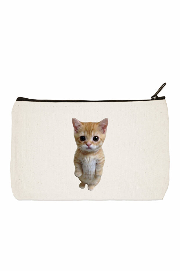 Cat Printed Makeup Bag - 1