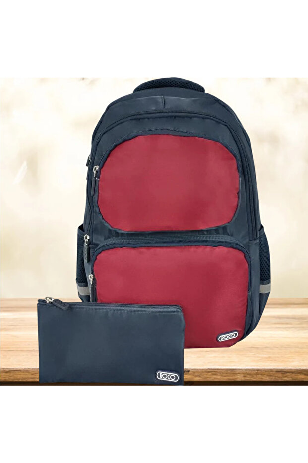 Basic 2 Tone Mix Backpack with Accessory - 1