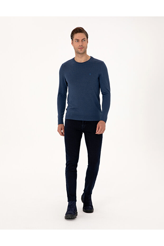 Navy Blue Slim Fit Jean Trousers 50315248-Vr033