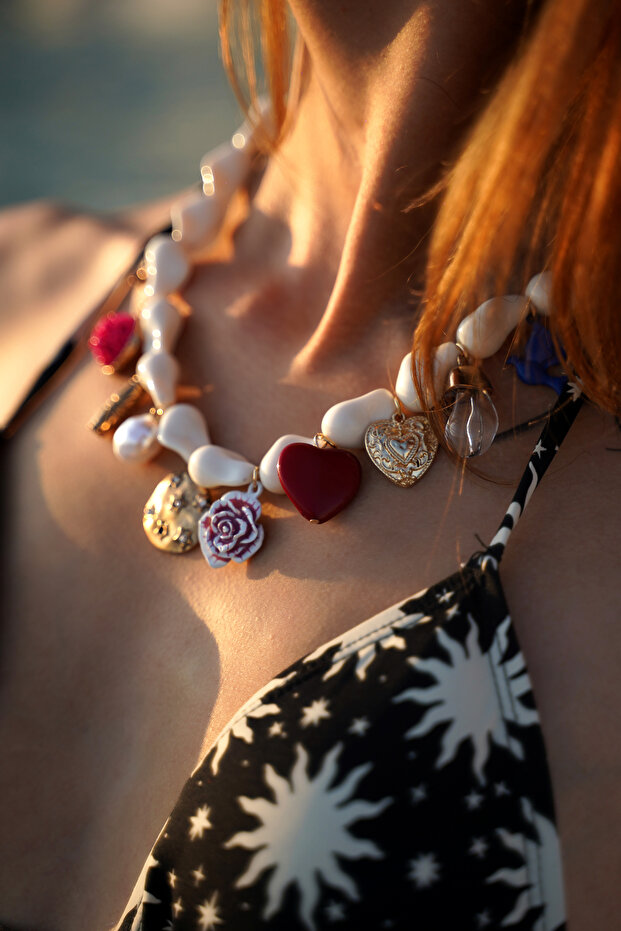 Colored Charm Necklace - 1