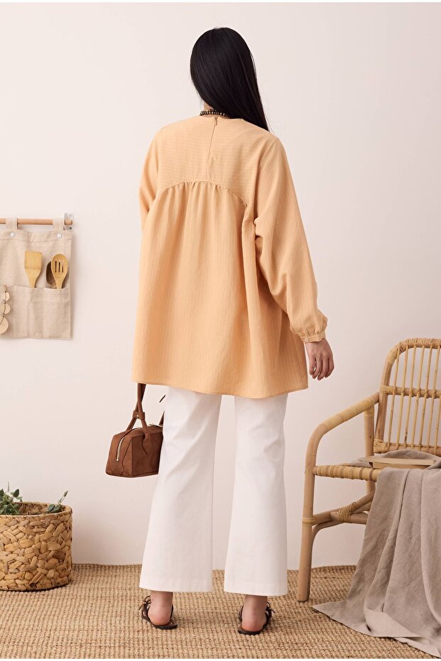 V Panama Tunik Açık Somon - 5