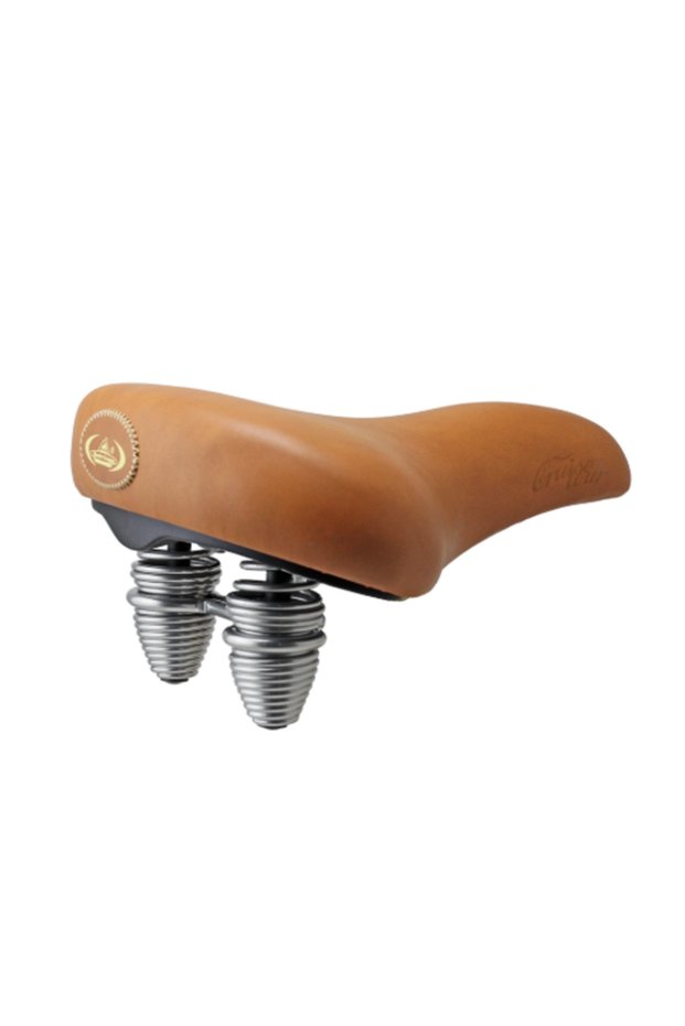 Country Tour Bicycle Saddle – Spring, Brown, City - City Type, Wide Comfort Design