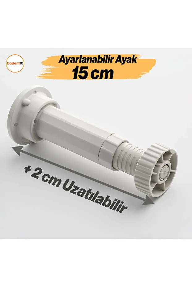 Ayarlanabilir 1 Adet 15 Cm Plastik Ayak Dolap Mobilya Tezgah Yükseltici Yükseltme Ayağı Ayakları - 5