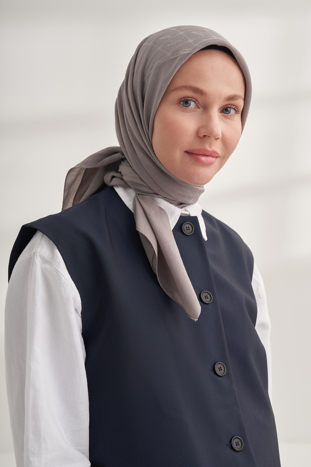 Seher a Pattern Scarf - Indian Ink - 1