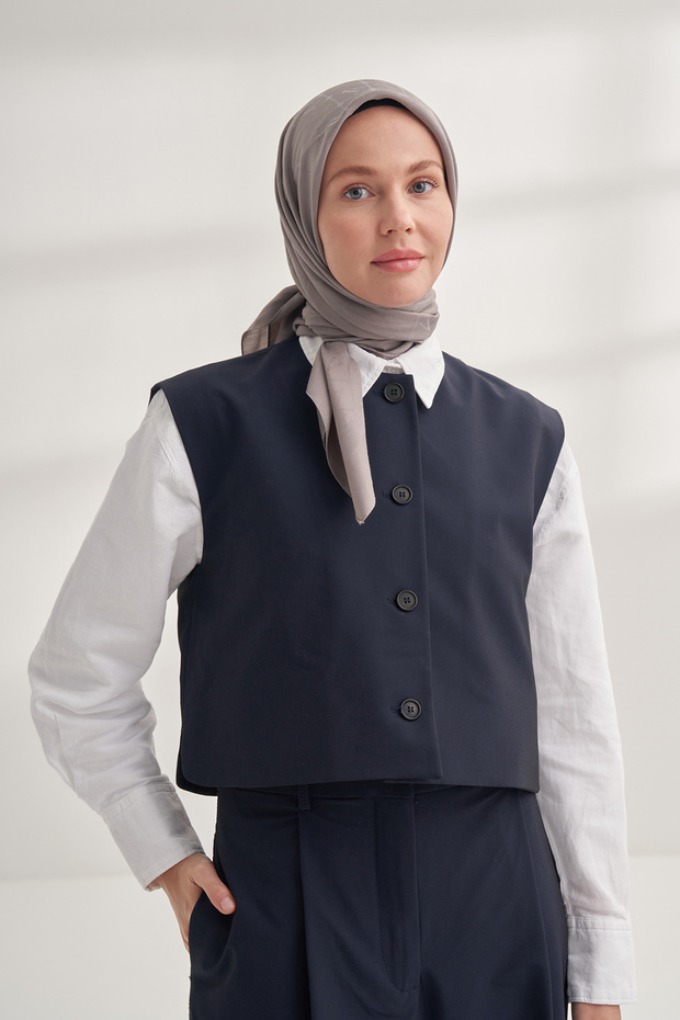 Seher a Pattern Scarf - Indian Ink - 2