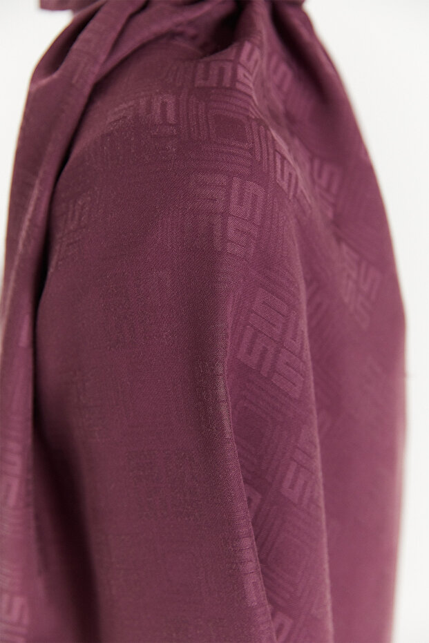 Jakarlı Monogram Şal - 4