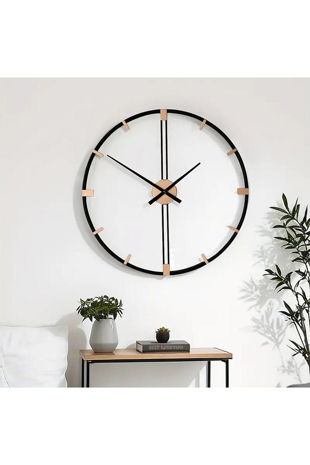 ÖZEL AHŞAP KUTUSUNDA MODERN IŞIKLI DUVAR SAATİ SİYAH AKÇAAĞAÇ 50 CM ÖLÇÜSÜNDE - 2