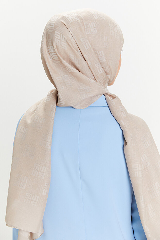 Jakarlı Monogram Şal - 5