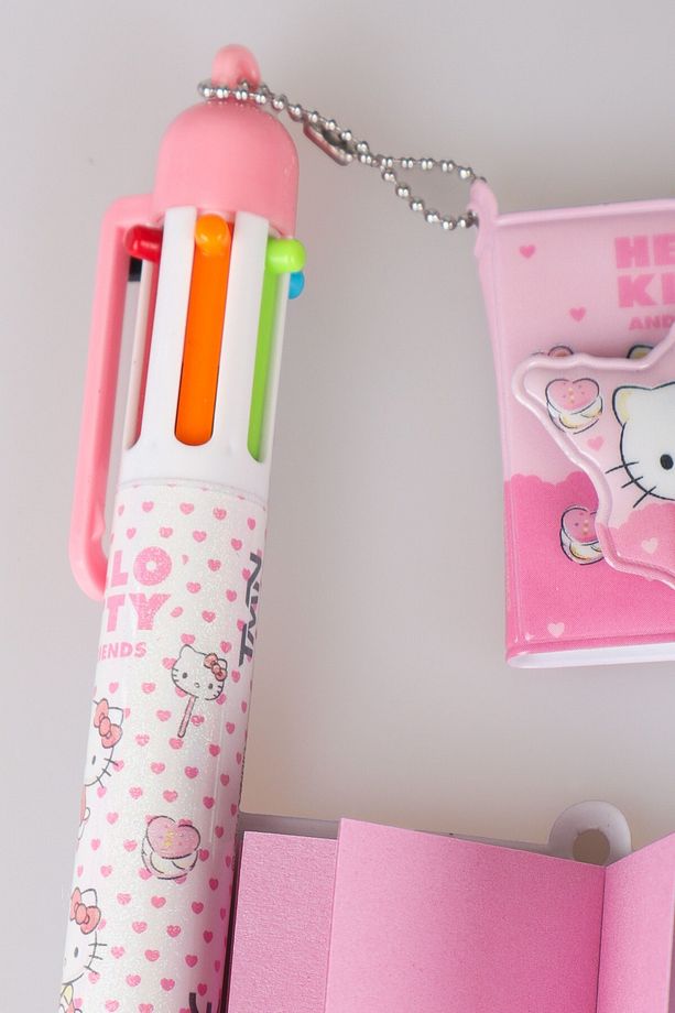 "DEKOMUS ISLAK MENDİL " YENİ SEZON LİSANSLI HELLO KITTY 6 RENKLİ TÜKENMEZ KALEM VE NOT DEFTE - 5