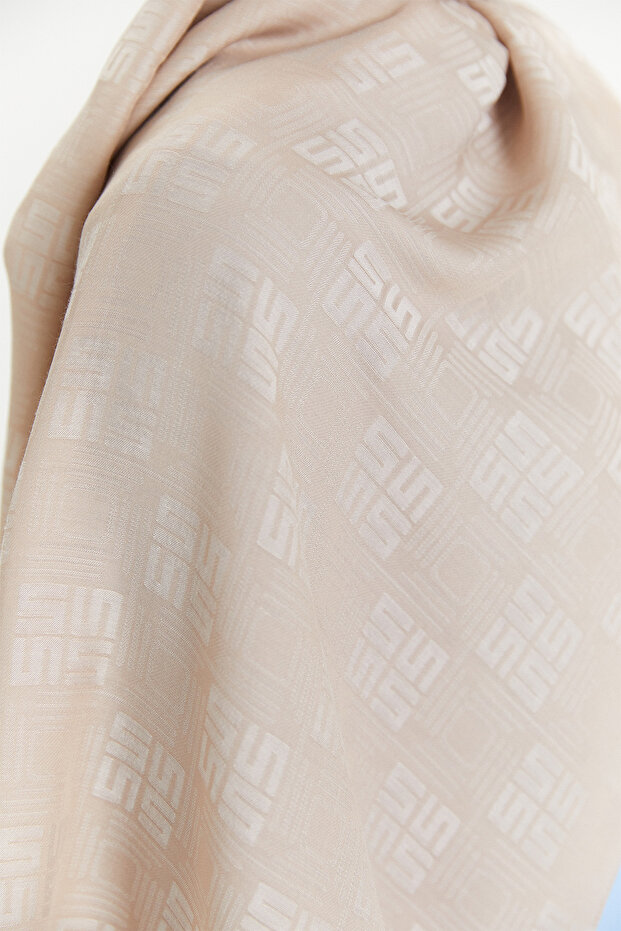 Jakarlı Monogram Şal - 4