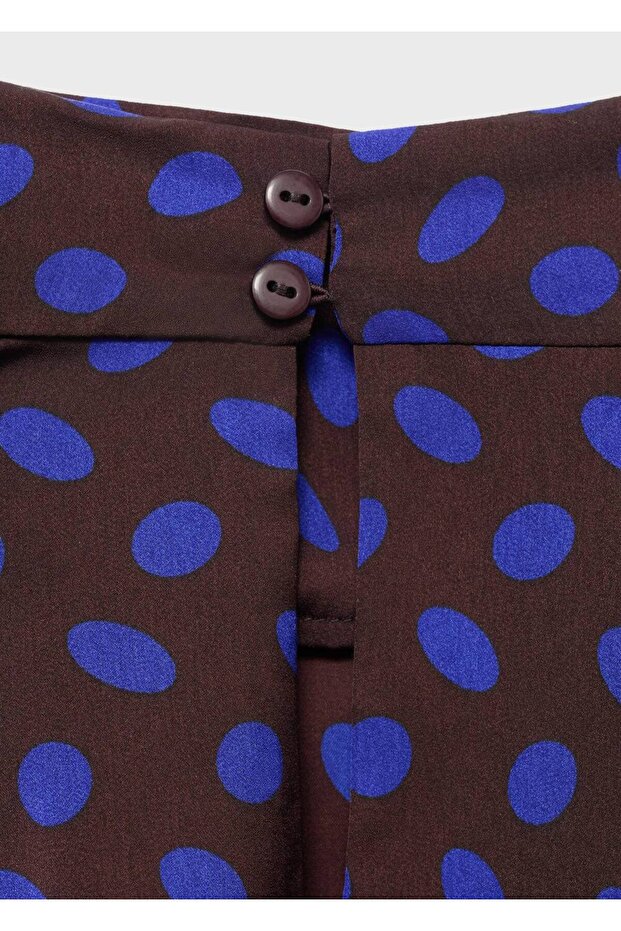 Puantiye desenli drape yaka bluz - 6