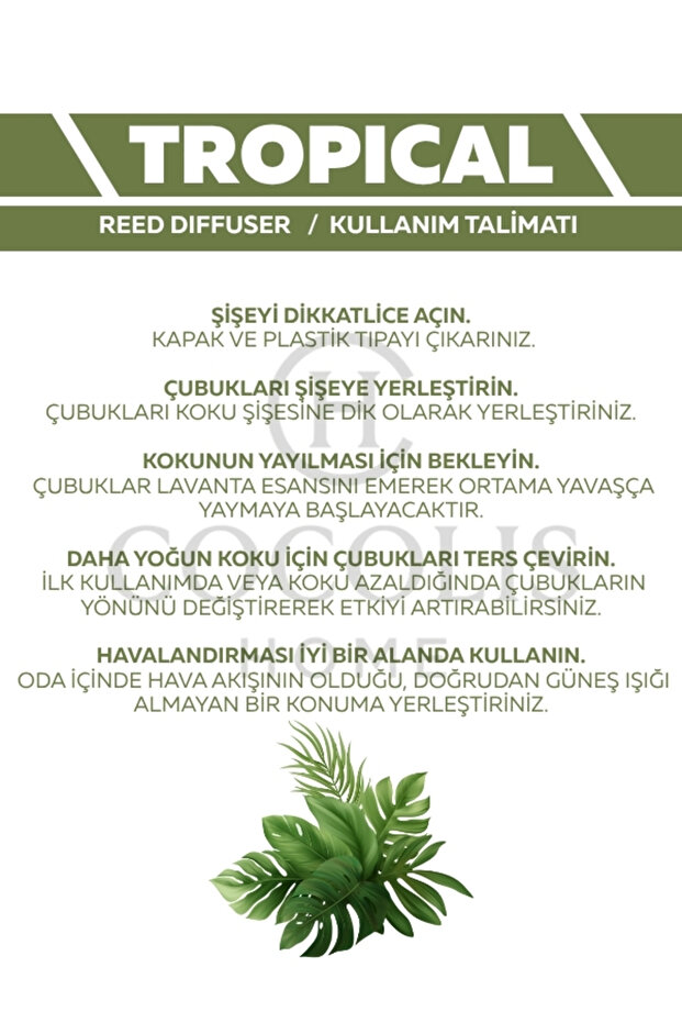 Tropical Reed Diffuser 50ml Tropikal Çubuklu Oda Kokusu - 3