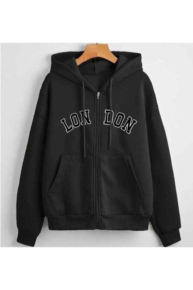 Unisex Zipper Cardigan London Printed