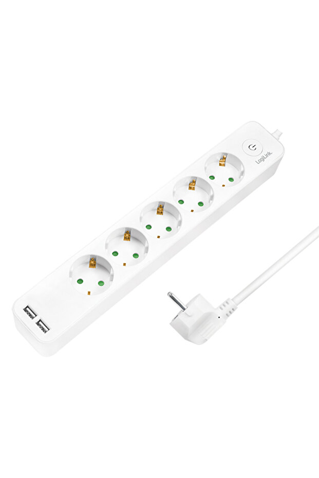 LPS249U Power Strip with Illuminated Switch, 5 Outlets, 2xUSB 5 V/2.1 A 10.5 W, 1.5m Cord, - 4