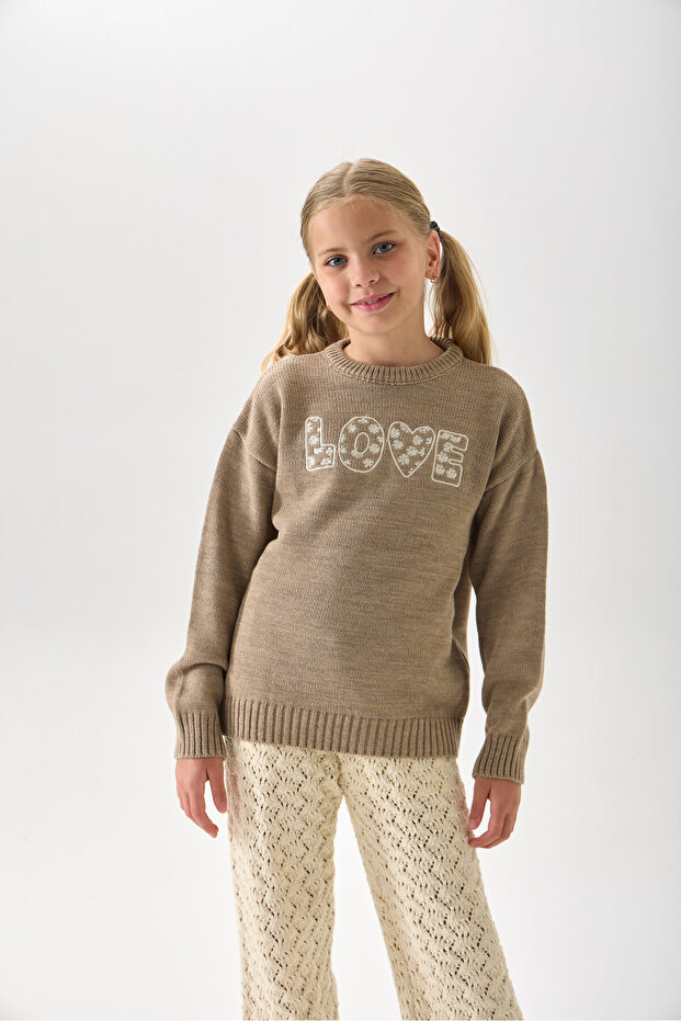 Girl's Embroidered Knitwear Sweater