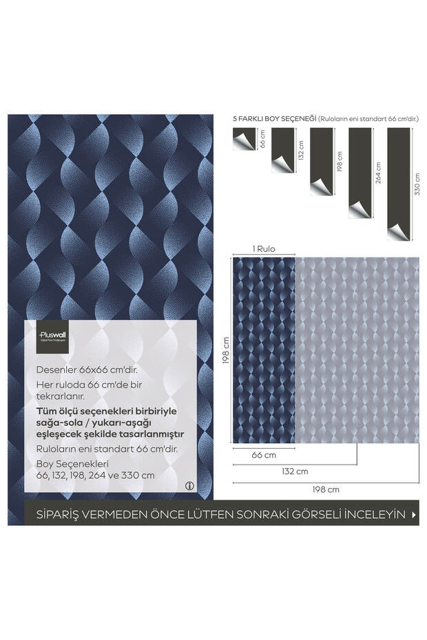 Kendinden Yapışkanlı Dalgalı 3D Efektli DIY Duvar Kağıdı, Kendinden Yapışkanlı Çok Amaçlı PVC Folyo - 2