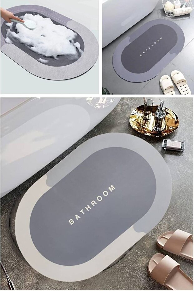 ®   ممسحة بيضاوية سحرية فائقة الامتصاص للماء ومضادة للانزلاق مقاس 40*60 سم - 1