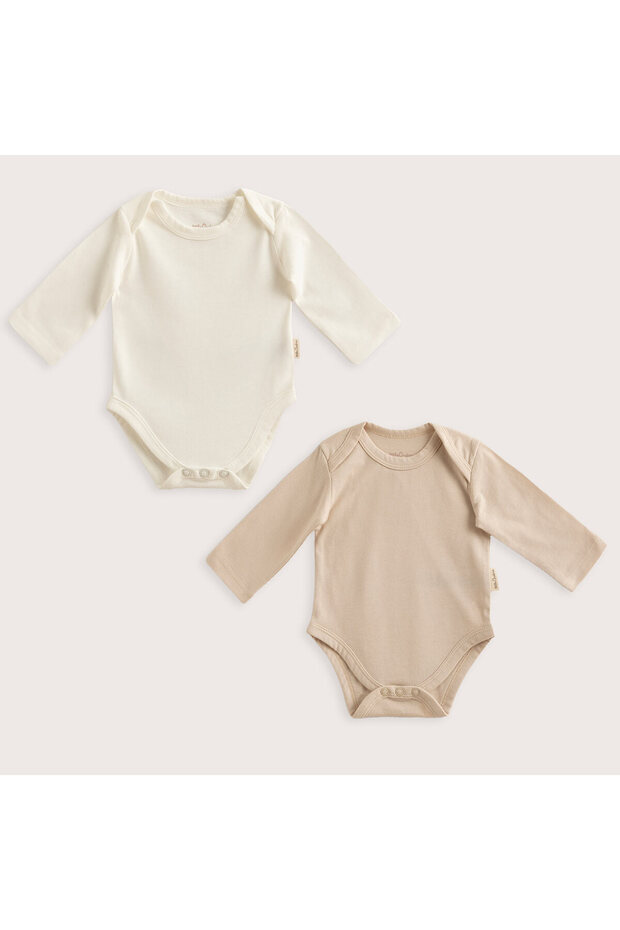 Henri Yeni Doğan 2'li Body Set Ekru/Bej - 1