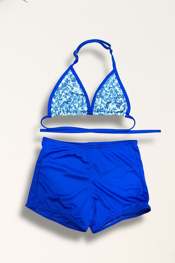 Kız Çocuk Şortlu Bikini Takımı - 1