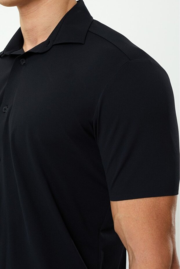 Erkek Siyah Pike Gömlek - 3