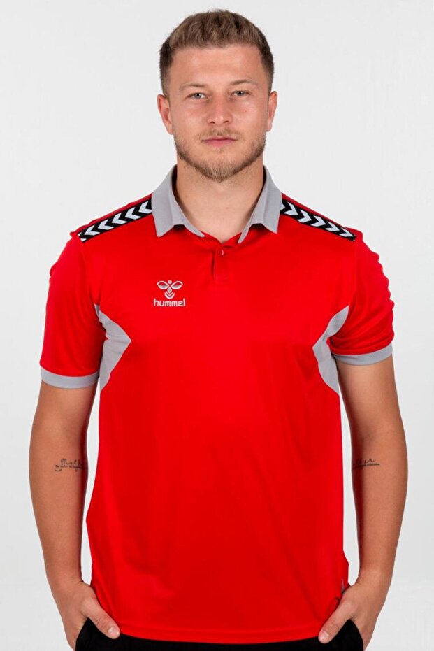 Authentic Polo Neck Camping T-Shirt Red