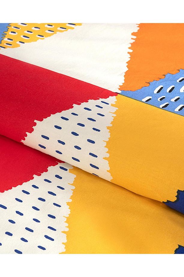 Triangles Pamuklu 2 li Yastık Kılıfı 50 x 70 Sarı-Turuncu - 2