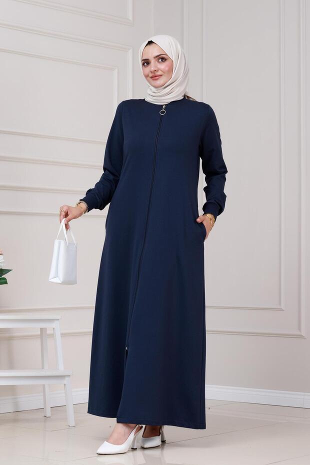 Ferace with Two Thread Pockets-Navy Blue - 3