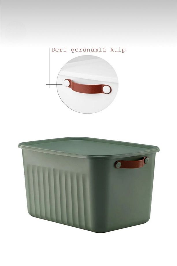 2'Li Yeşil 20 Lt Boxsis Set Mega Boy Çok Amaçlı Kapaklı Kutu Dolap Düzenleyici Organizer-Hobi Kutusu - 3