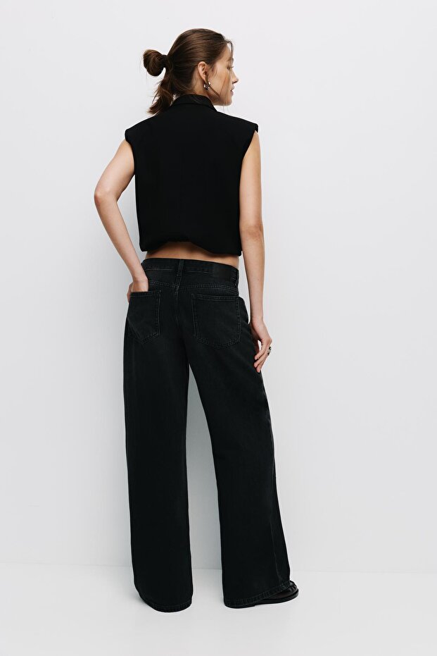 Loose fit düşük bel jean - 3
