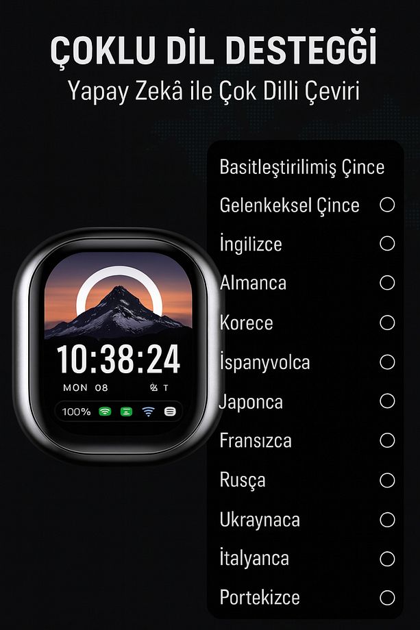 Kişiselleştirilebilir LED Ekran Renkli Dokunmatik Ekranlı Kablosuz Bluetooth Kulaklık Akıllı Kutulu - 7